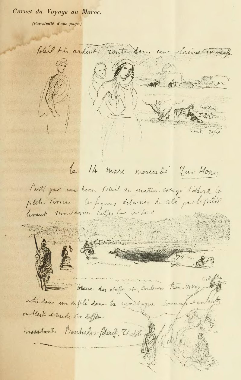 Seite aus dem Tagebuch von Delacroix von Ferdinand Victor Eugene Delacroix