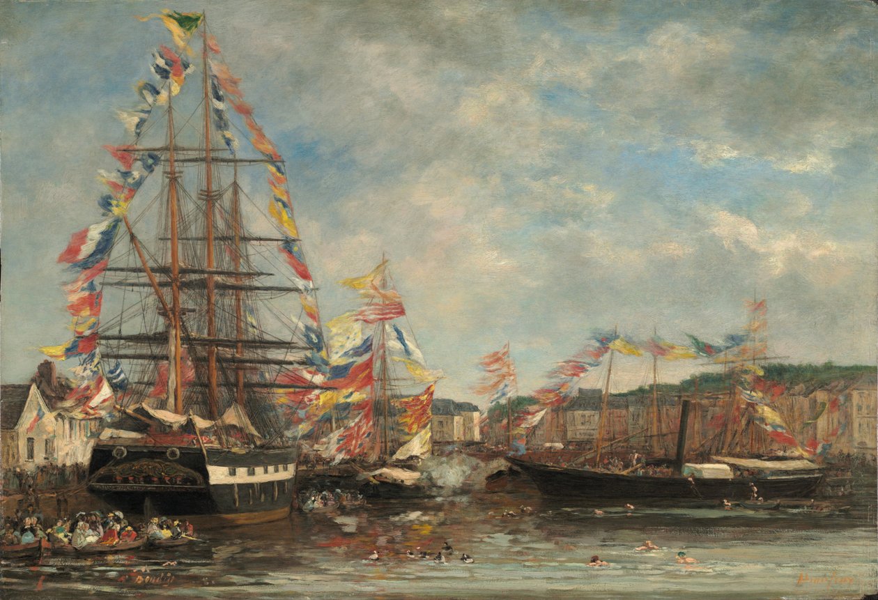 Fest im Hafen von Honfleur von Eugène Boudin