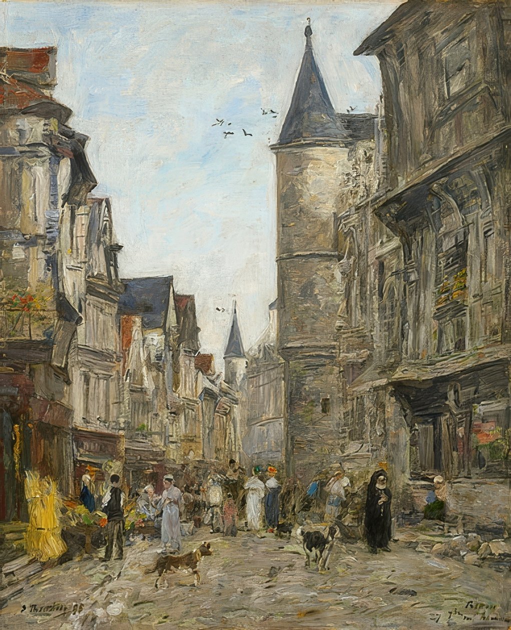 Rue Saint-Romain, Rouen von Eugene Louis Boudin