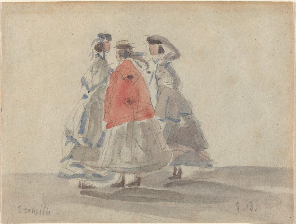 Drei Frauen in Trouville von Eugène Boudin