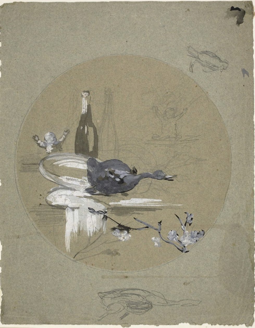 Design für einen China-Teller von Eugène Carrière