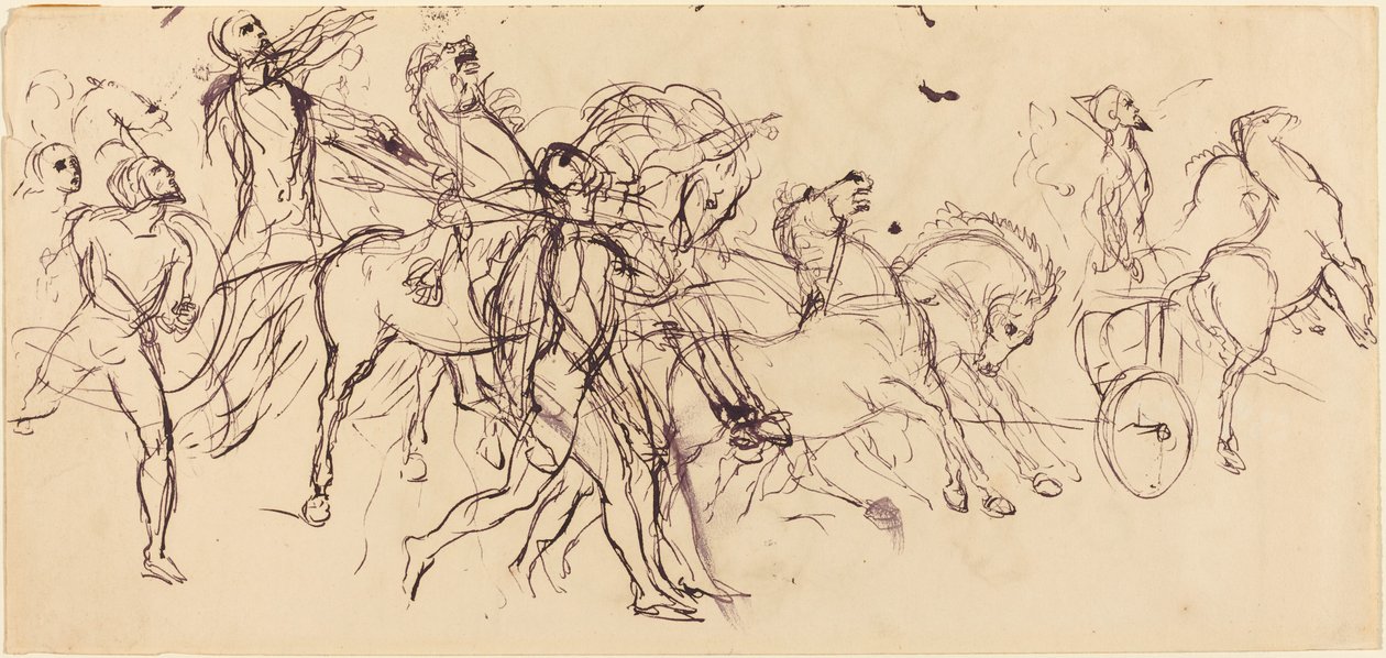 Wagenlenker recto und verso von Eugène Delacroix
