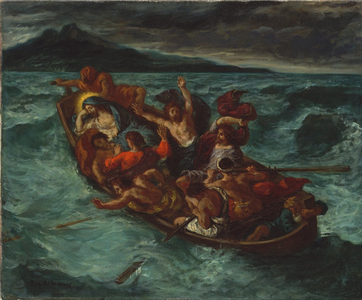 Christus schläft während des Sturms von Eugène Delacroix