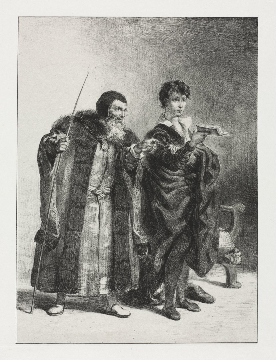 Hamlet: Polonius und Hamlet von Eugène Delacroix