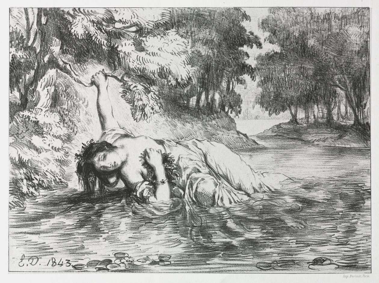 Hamlet: Der Tod von Ophelia von Eugène Delacroix