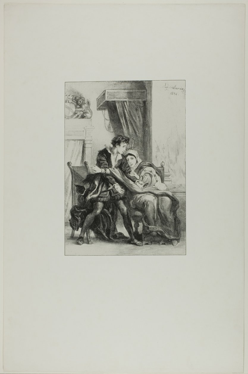 Hamlet und die Königin von Eugène Delacroix