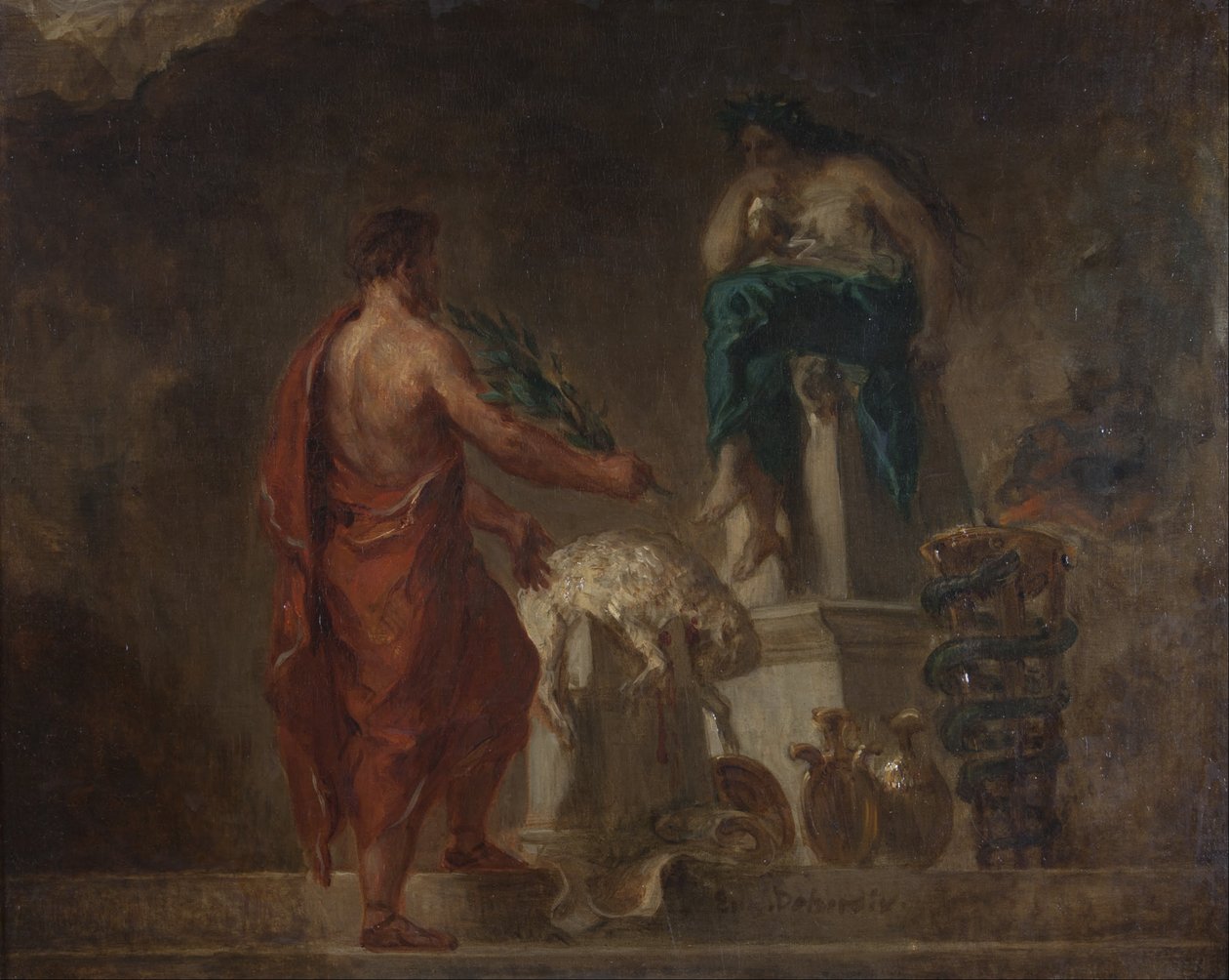 Lykurg konsultiert die Pythia von Ferdinand Victor Eugene Delacroix