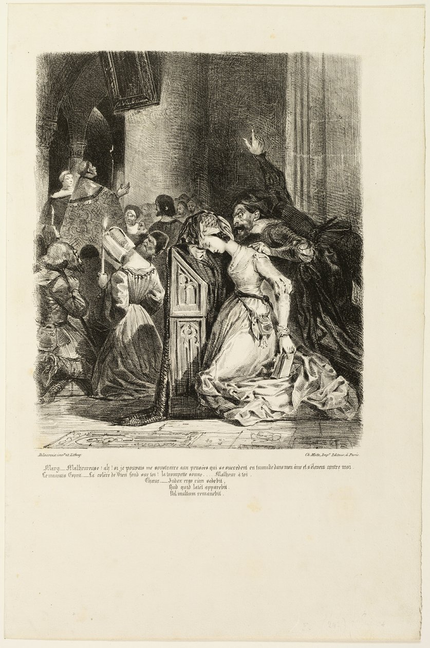 Marguerite in der Kirche, aus Faust von Eugène Delacroix