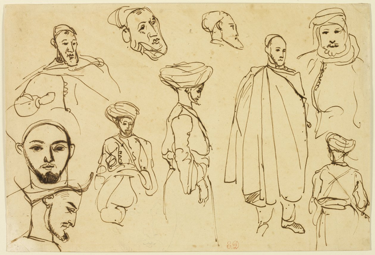 Skizzen von algerischen Männern von Eugène Delacroix