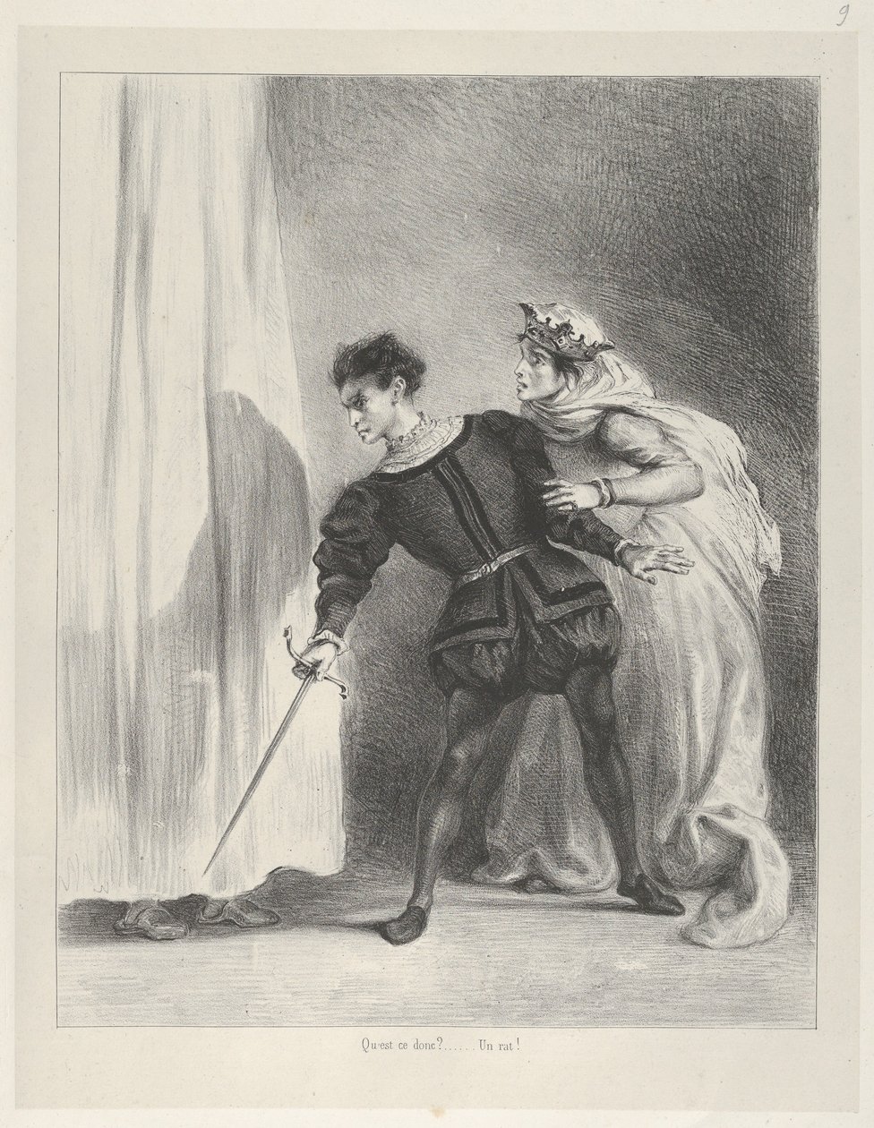 Der Mord an Polonius, 1834-43 von Eugène Delacroix