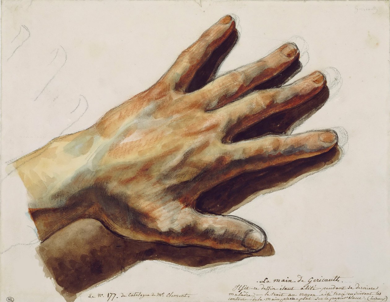 Die linke Hand von Théodore Géricault von Eugène Delacroix