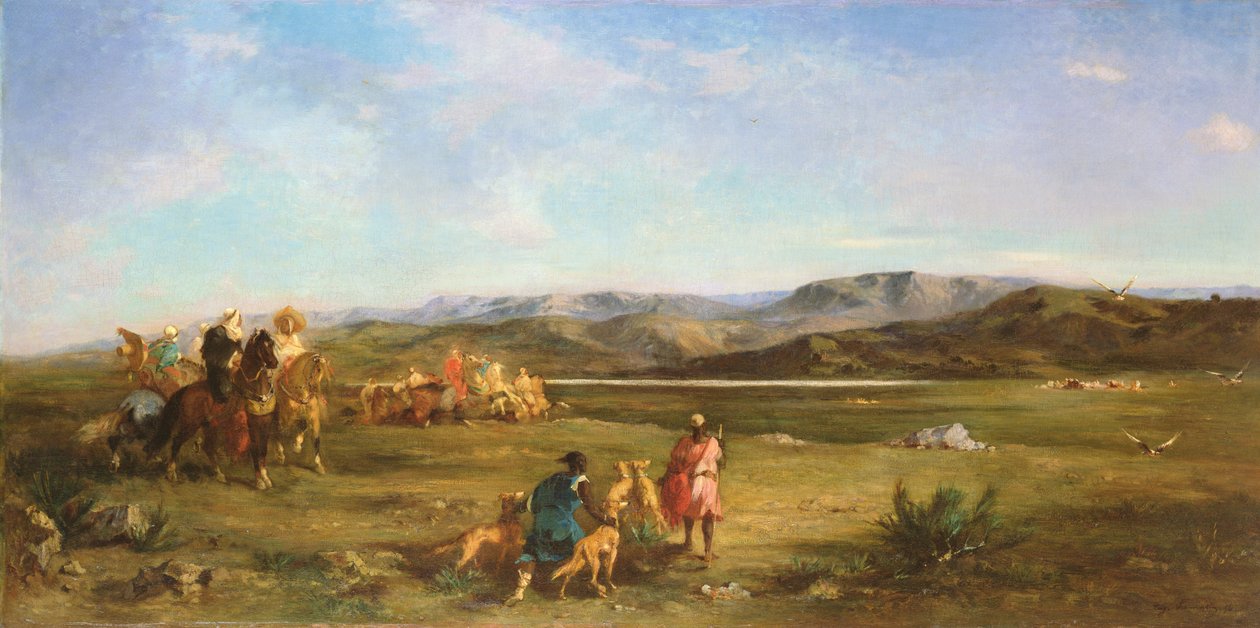 Gazellenjagd in Chott el-Hodna, 1856 von Eugène Fromentin