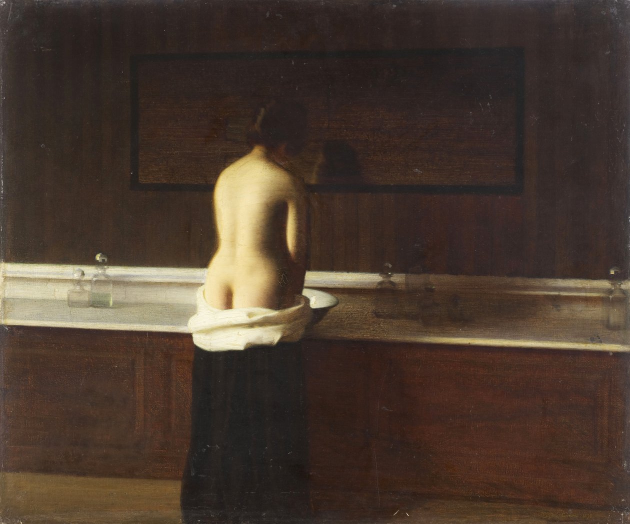Junge Frau bei ihrer Toilette von Eugène Lomont