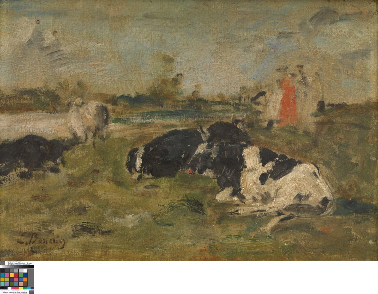 Kühe auf einer Wiese von Eugene Louis Boudin