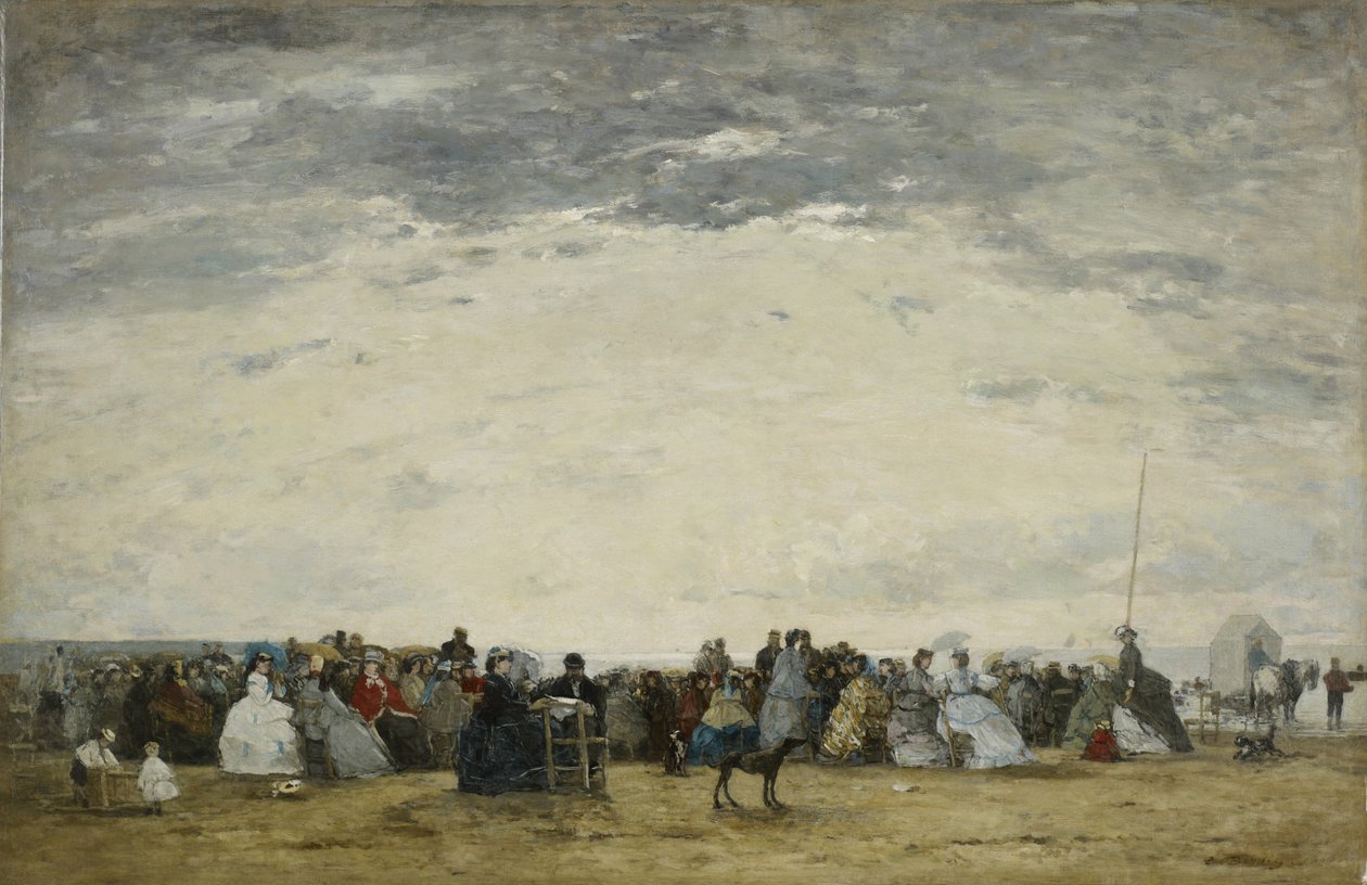 Urlauber am Strand von Trouville von Eugene Louis Boudin