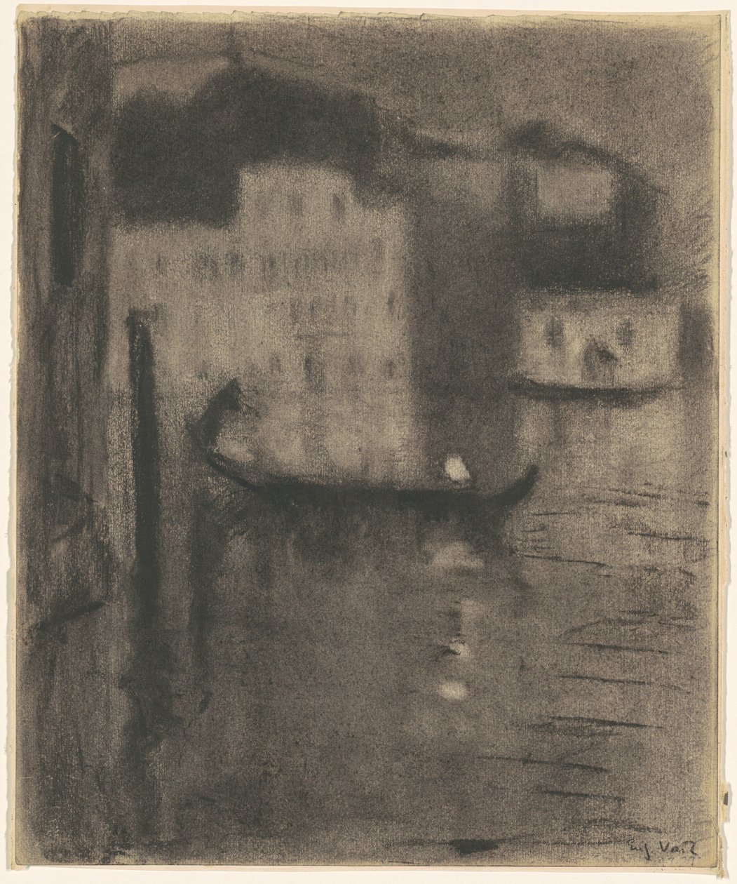 Gondel, Abend in Venedig von Eugène Vail