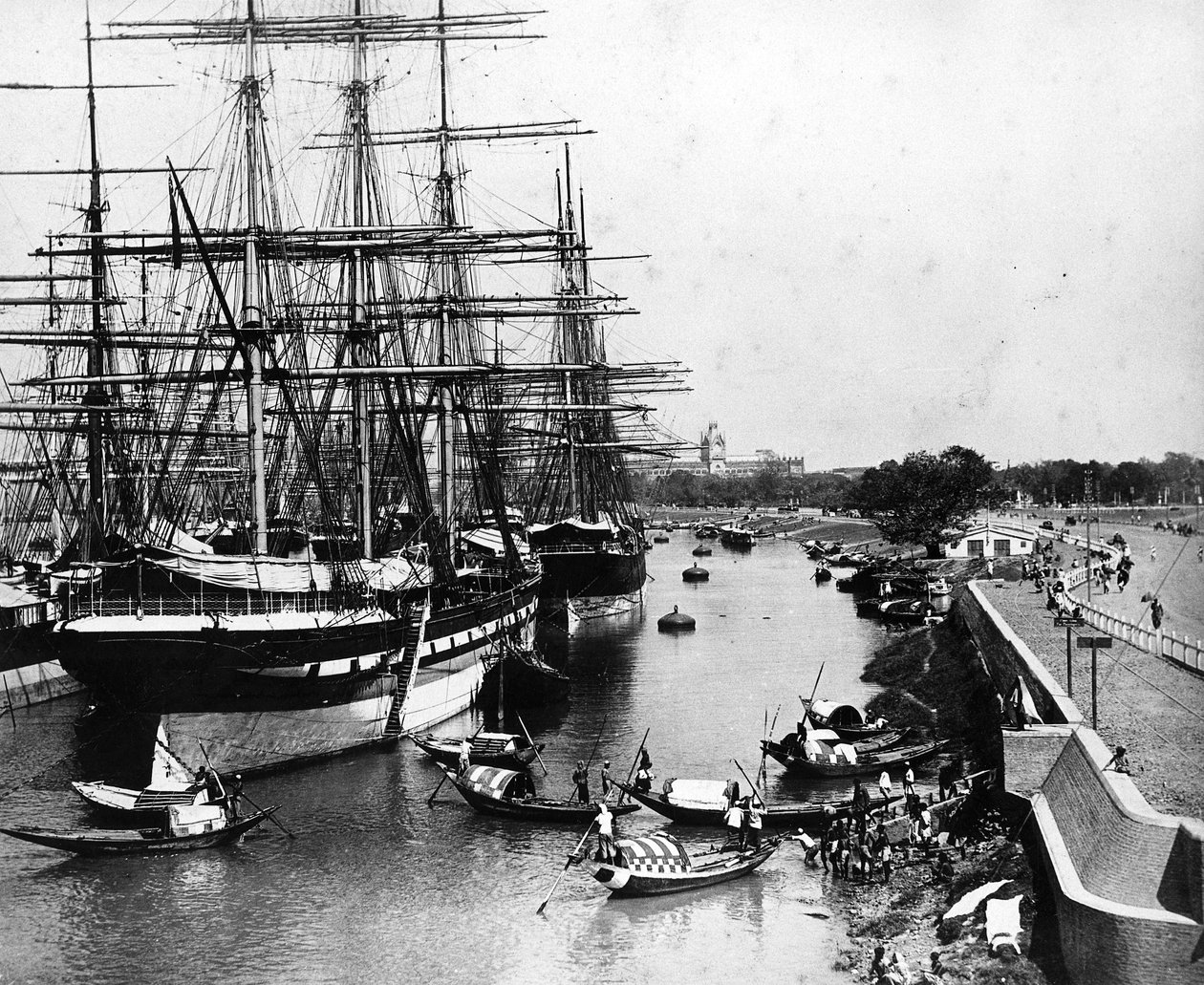 Docks von Kalkutta, ca. 1880 von European Photographer