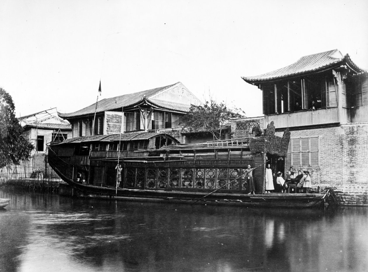 Blumenboot, Kanton, ca. 1880er von European Photographer