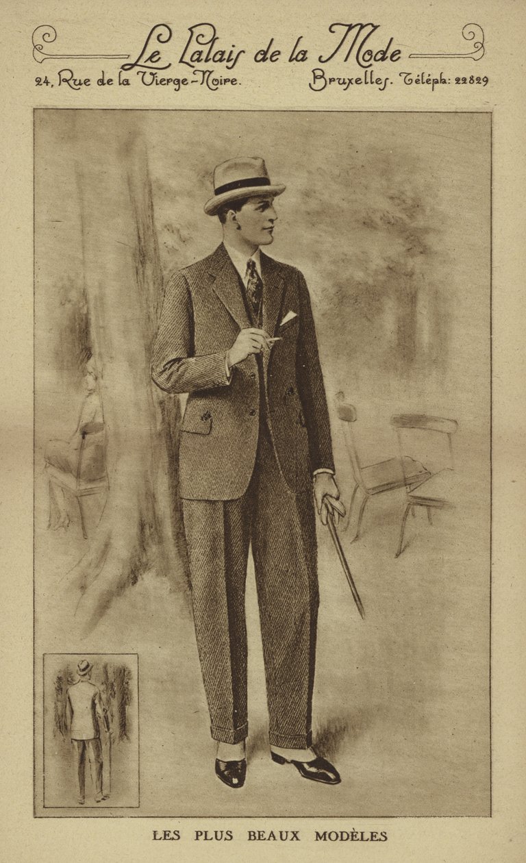 Herrenmode um 1930 von European School