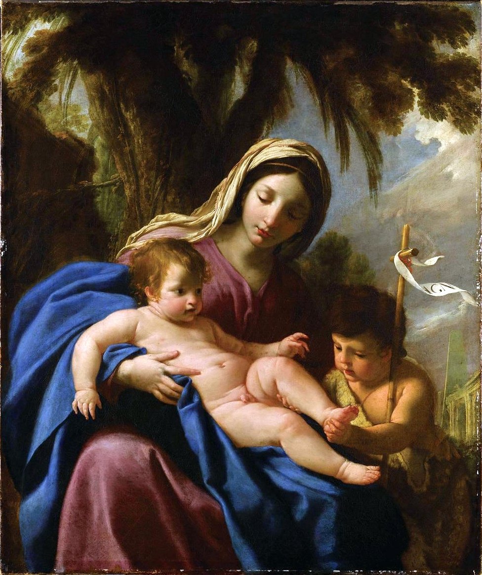 Die Jungfrau und das Kind mit Johannes dem Täufer von Eustache Le Sueur
