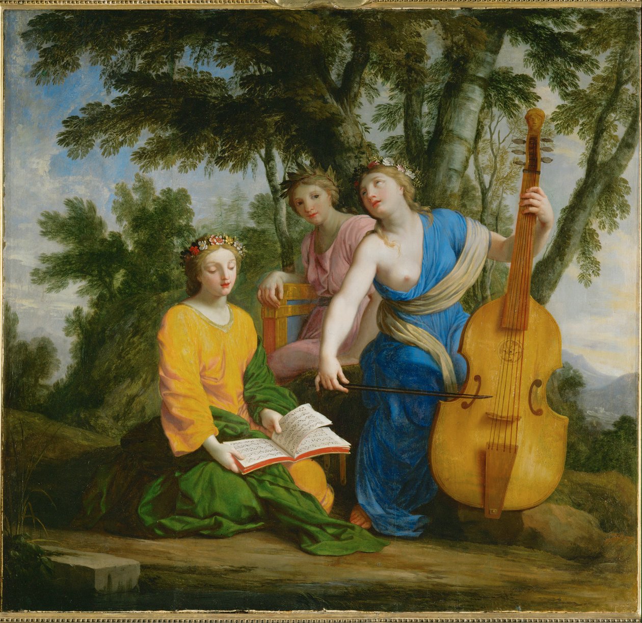 Melpomene, Erato und Polyhymnia von Eustache (studio of) Le Sueur