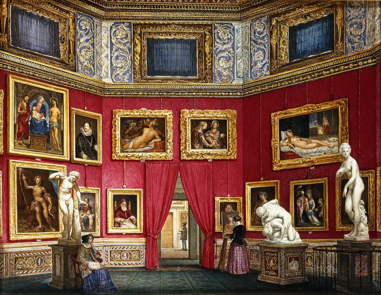 Figuren in einer Gemäldegalerie von Eva Hau