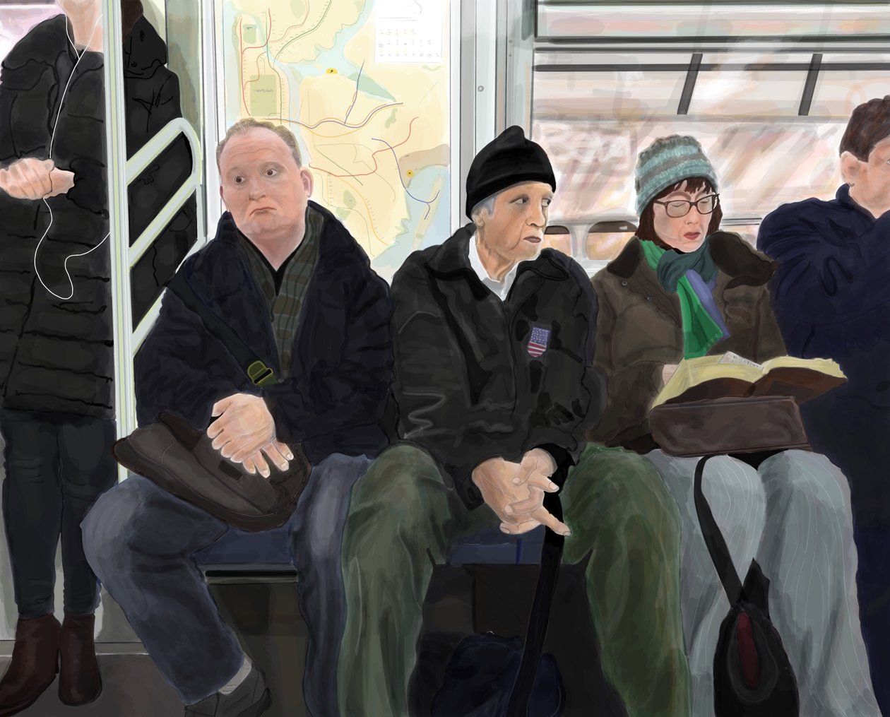 Pendler in der F-Bahn von Evan Sklar