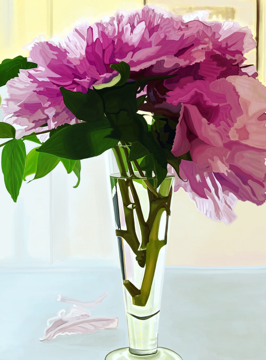 Magenta Pfingstrosen in Vase von Evan Sklar