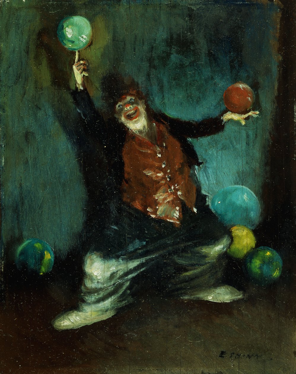Der jonglierende Clown von Everett Shinn