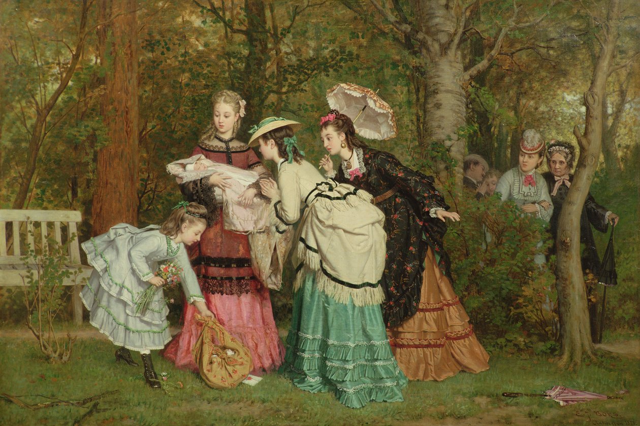 Das Baby bewundern, Antwerpen 1873 von Evert Jan Boks