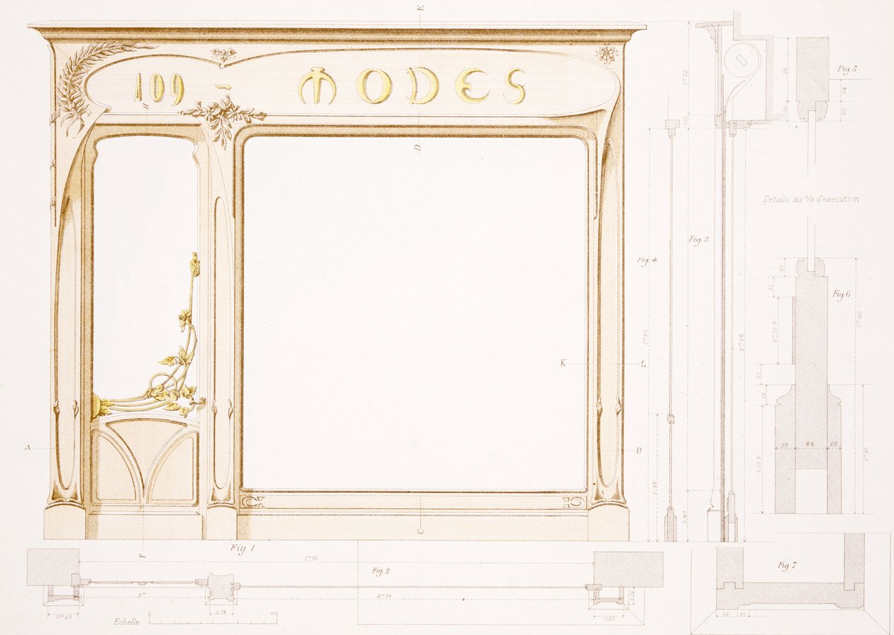 Entwurf für eine Modegeschäftsfront, Illustration aus 