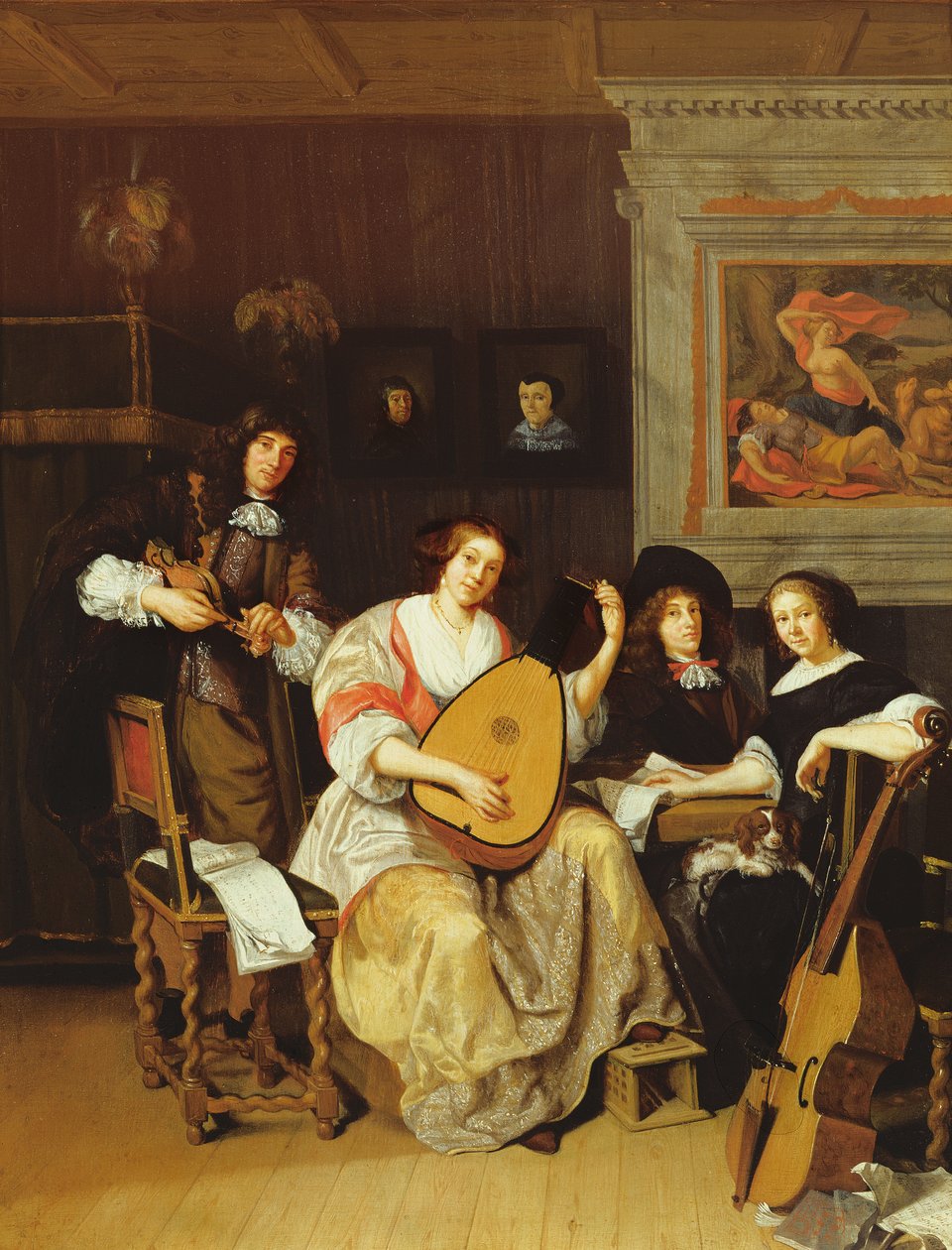 Innenraum mit einer Gruppe von Musikern von F. Sant Acker