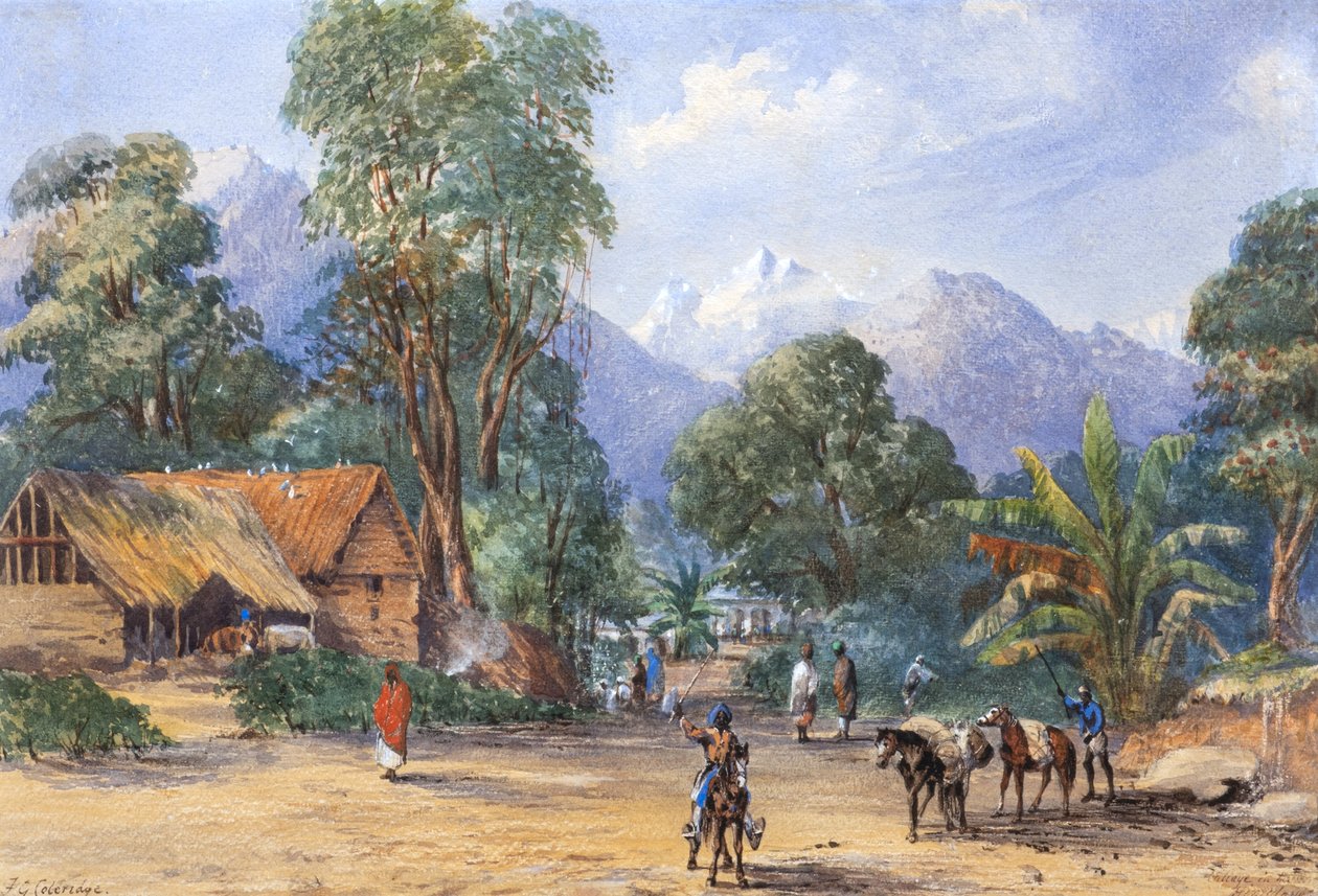 Dorf im Himalaya von F.G. Coleridge