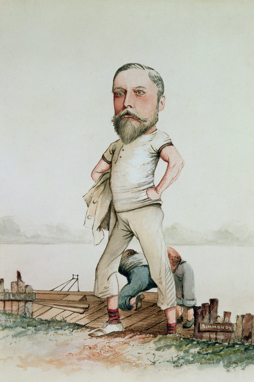 Ein Ruder-Typ, Karikatur von Edward VII (1841-1910) 1880 von F.H. Manby