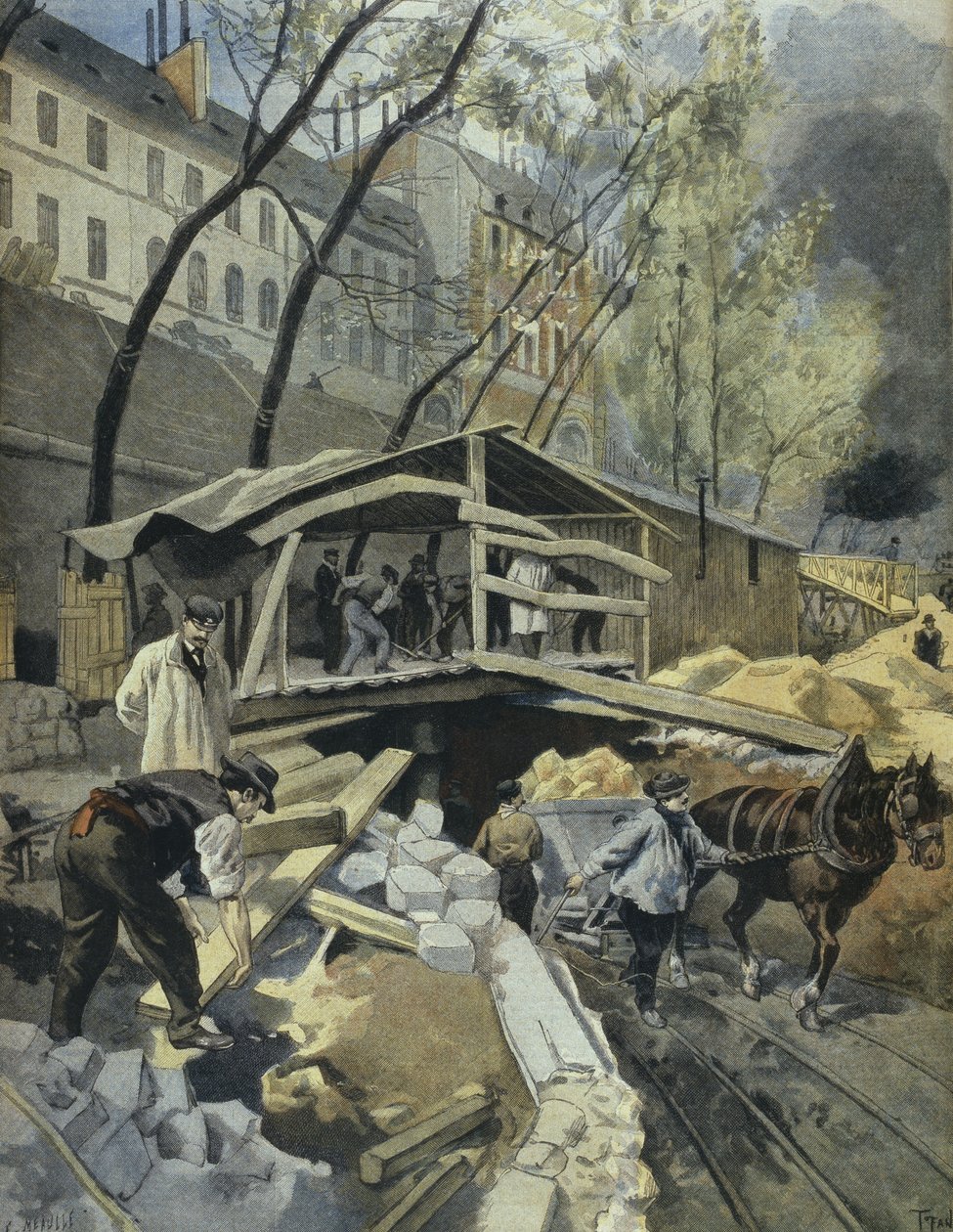 Arbeiten an der U-Bahn, Paris, Illustration aus 
