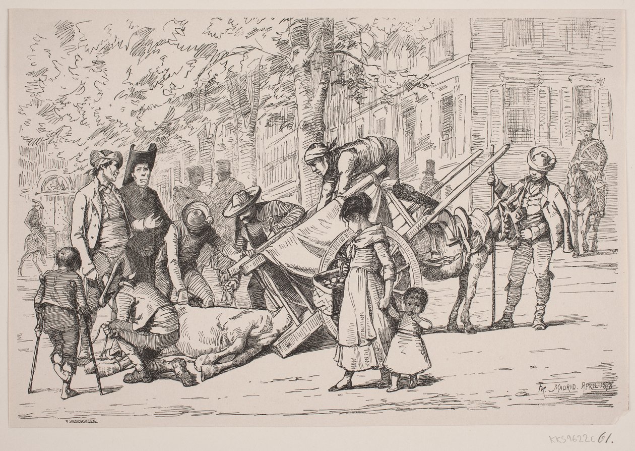 Straßenszene aus Madrid von F. Hendriksen