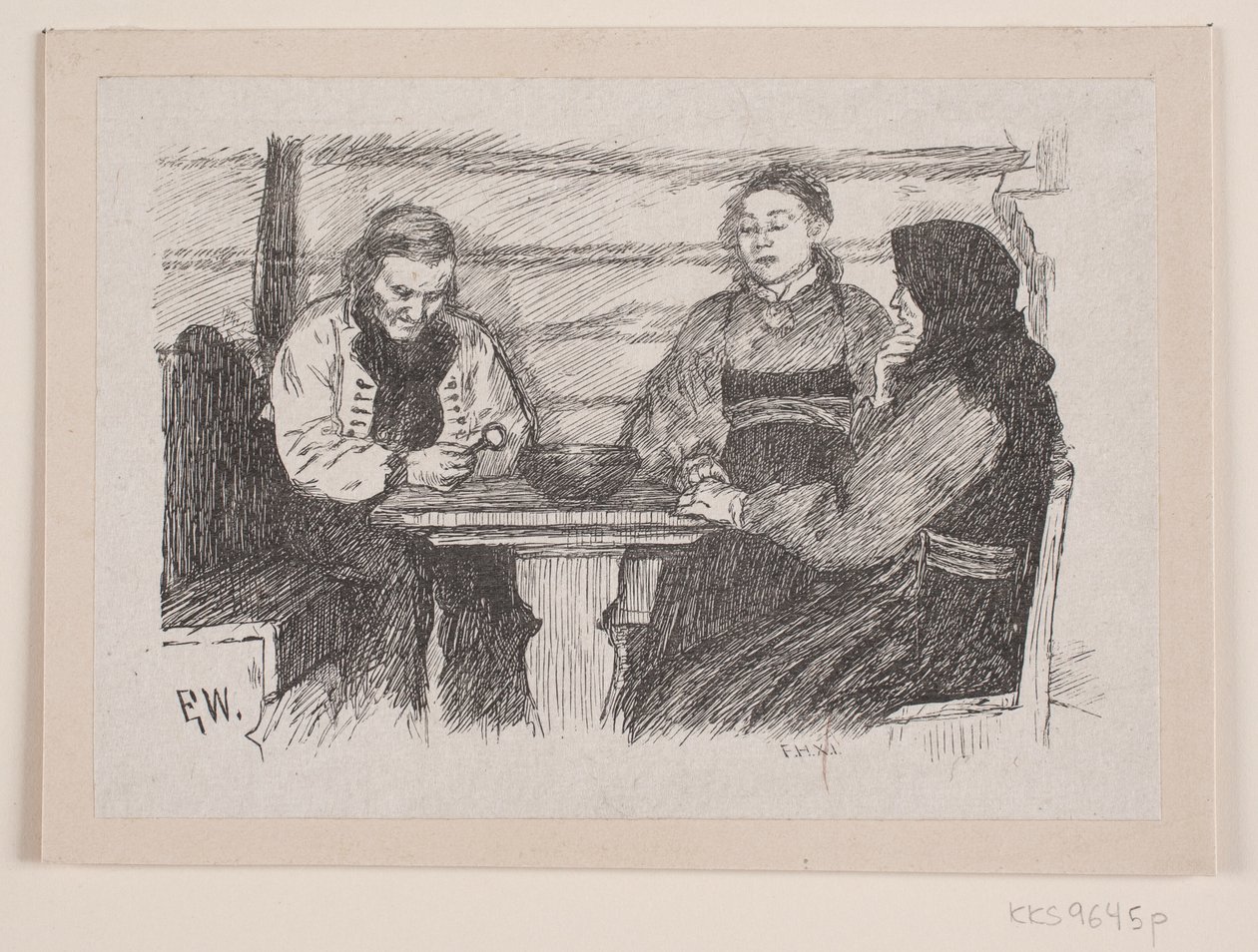 Illustration zu "Stabursnøgelen i Rokkehovedet" von F. Hendriksen
