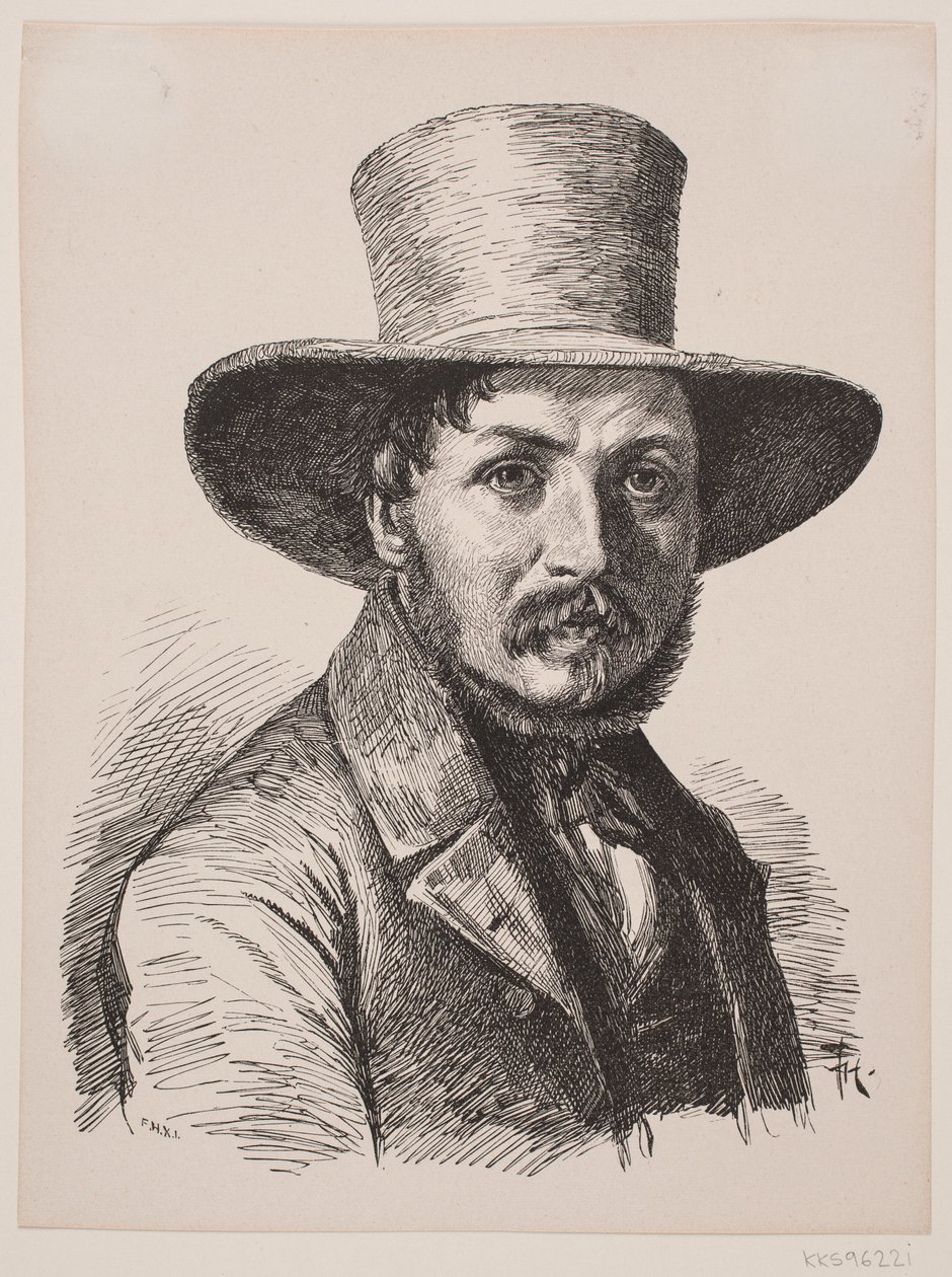 Porträt von Christen Købke von F. Hendriksen