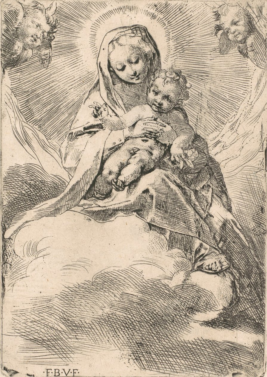 Die Jungfrau auf einer Wolke sitzend, 1580-84 von Federico Barocci