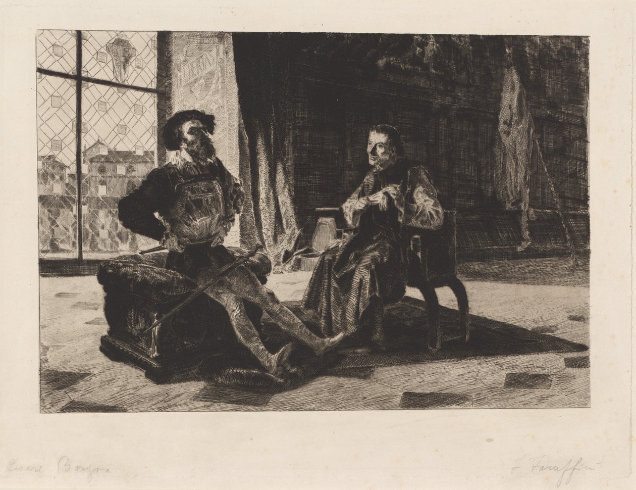 Cesare Borgia und Machiavelli von Federico Faruffini