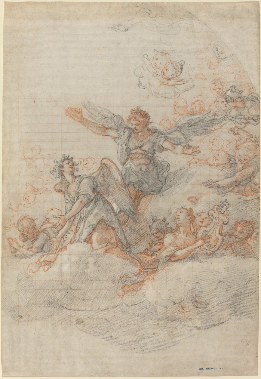 Engel und Putti in den Wolken von Federico Zuccaro