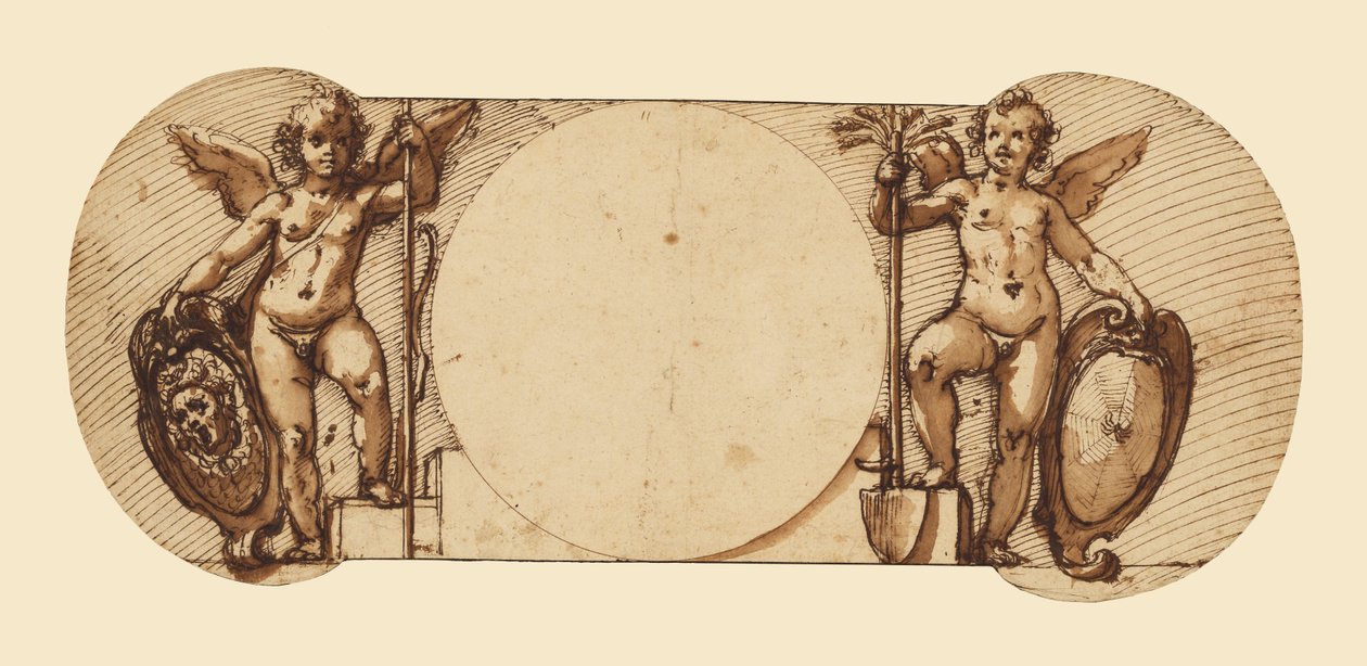 Zwei Kinderengel, symbolisieren Geduld und Fleiß von Federico Zuccaro