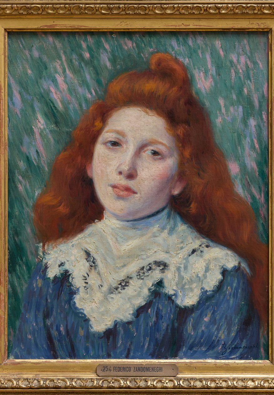 Mädchen mit weißem Kragen von Federigo Zandomeneghi
