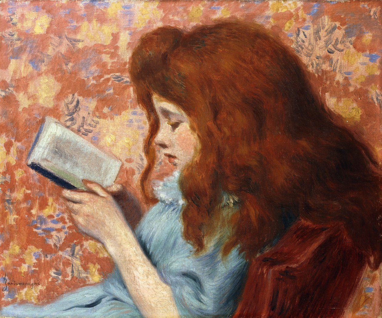 Junges Mädchen beim Lesen von Federigo Zandomeneghi