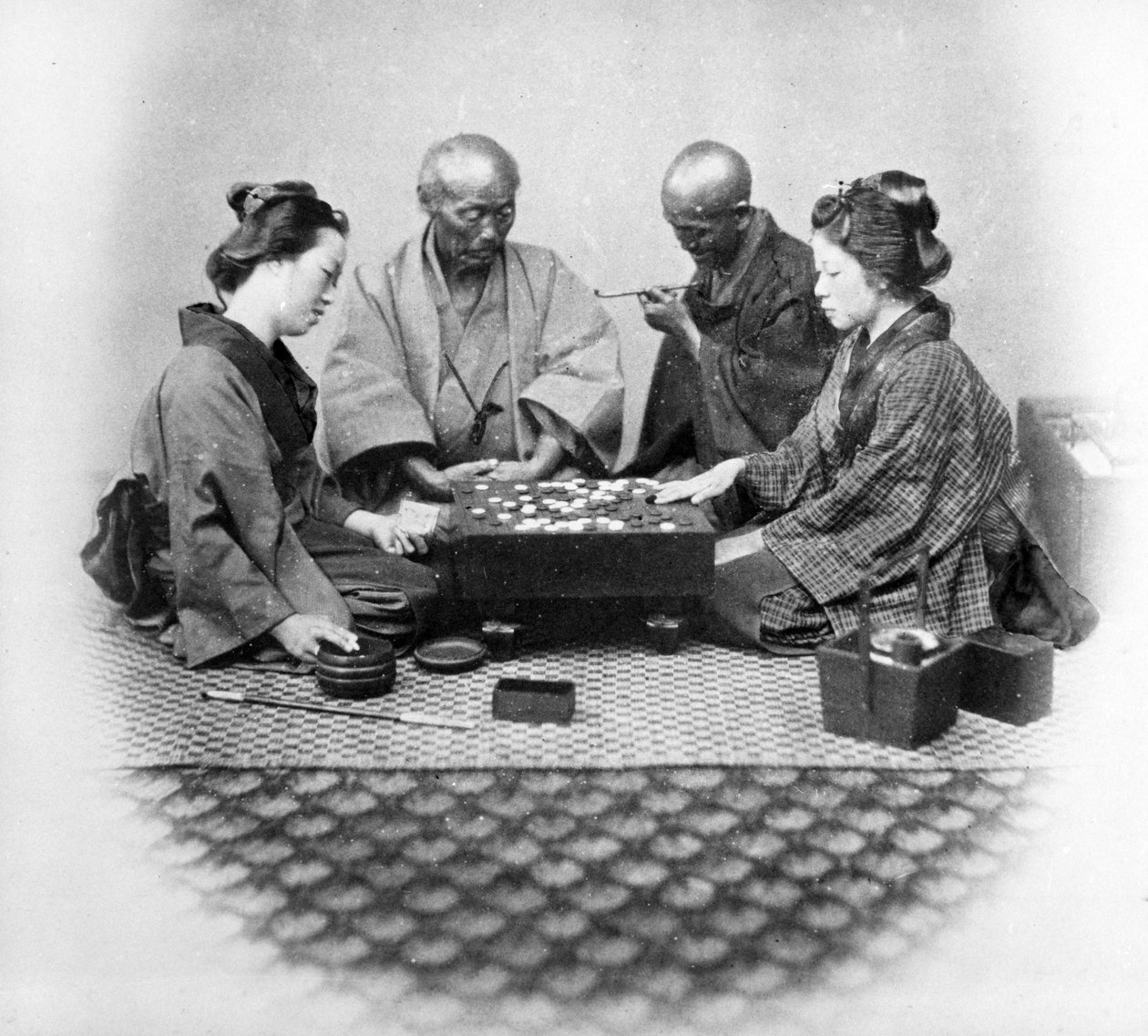 Go spielen, ca. 1860er Jahre von Felice Beato