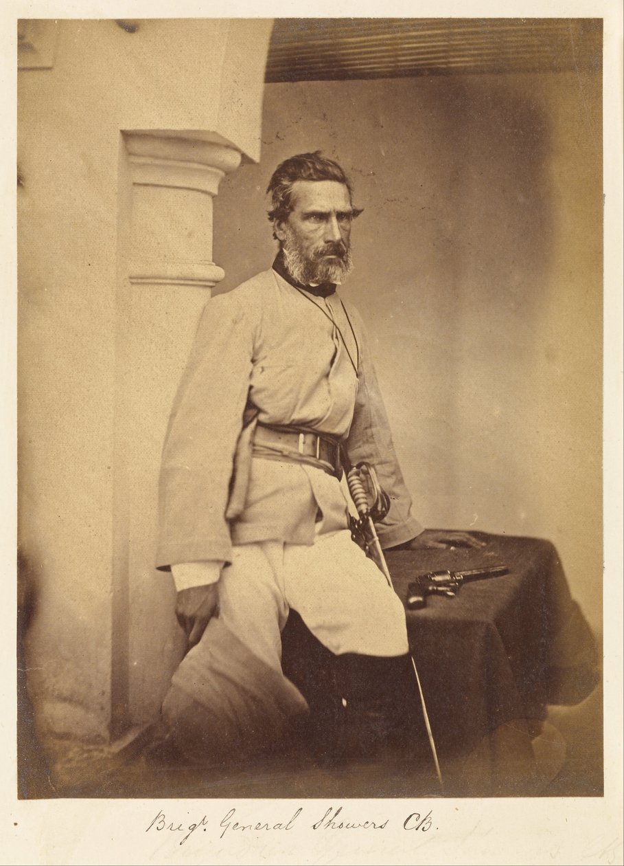 Brigadegeneral Showers, C.B. von Felice Beato