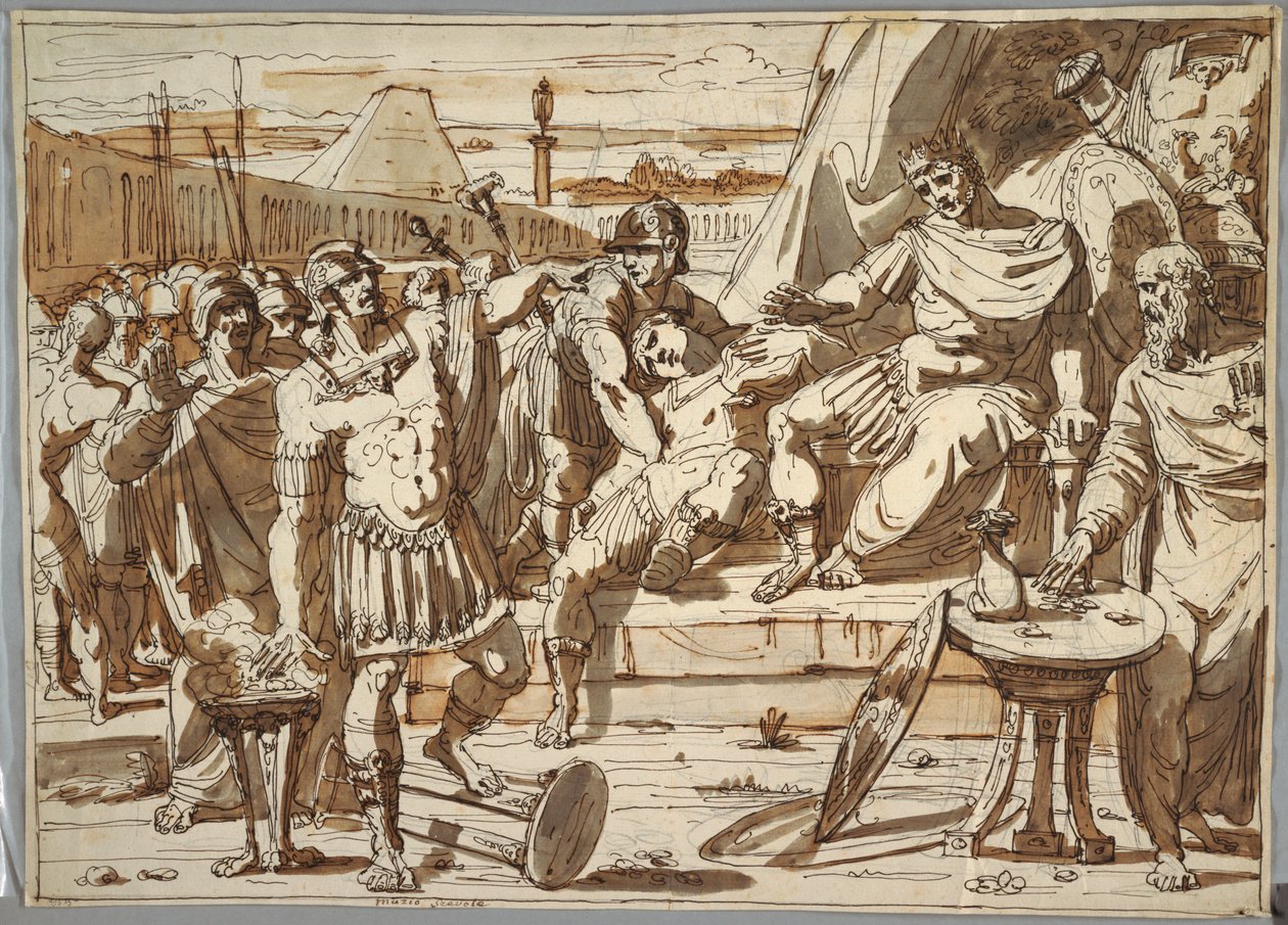 Caius Mucius Scaevola und Porsena von Felice Giani