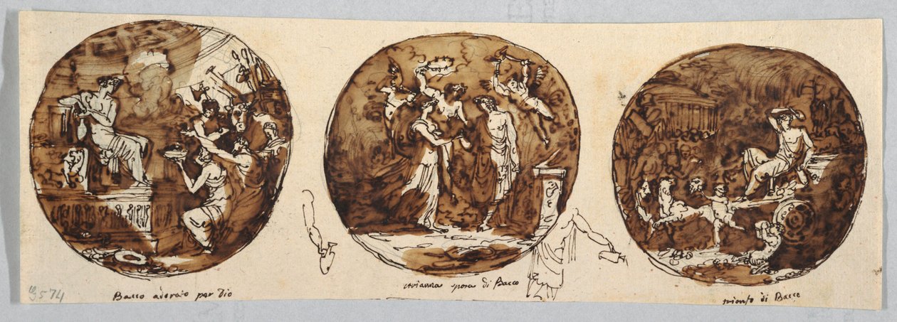 Drei Bacchus-Themen: Bacchus wird verehrt von Felice Giani