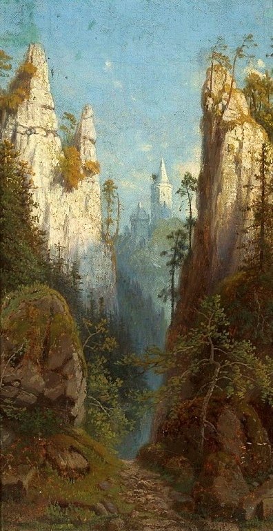 Ansicht von Schloss Ojcow auf Pradnik von Feliks Brzozowski