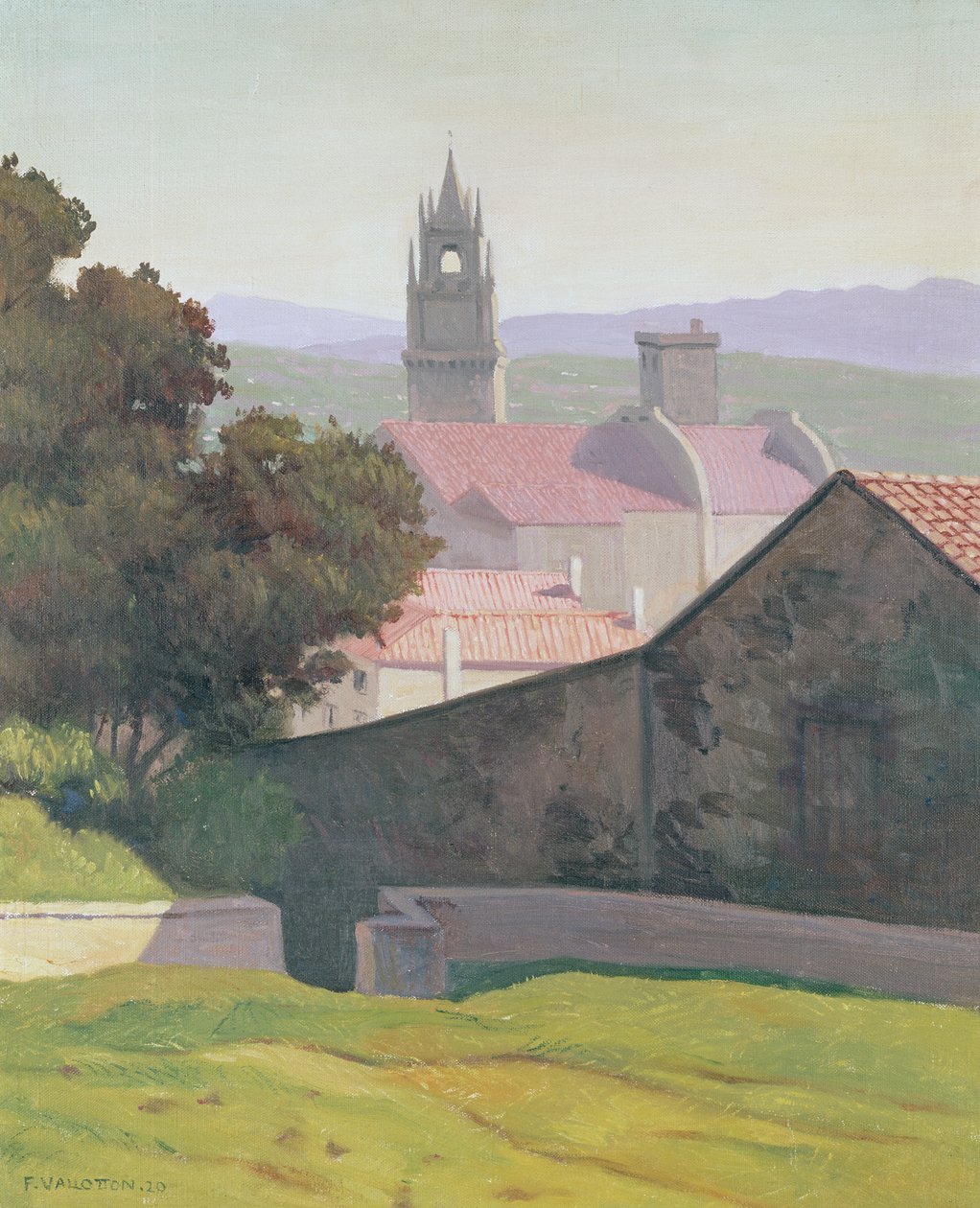 Landschaft mit Kirche, 1920 von Felix Edouard Vallotton